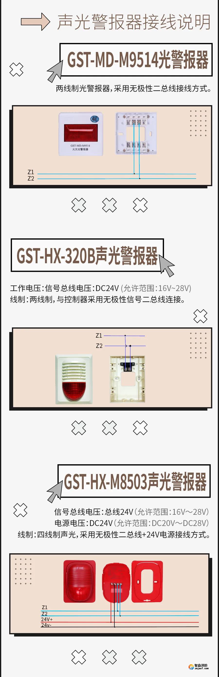 海湾声光报警器接线安装