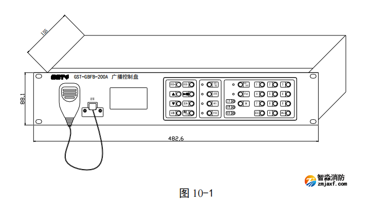 海湾GST-GBFB-200A 广播控制盘接线安装图