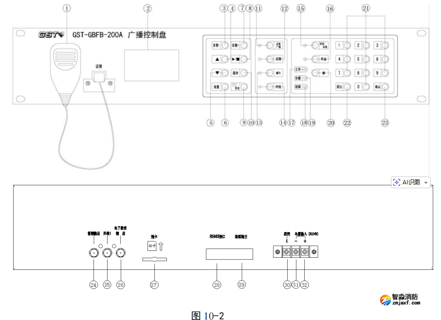 海湾GST-GBFB-200A 广播控制盘接线安装技术