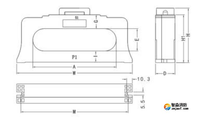 闭口式,方孔100A-630A外形尺寸图 闭口式,方孔100A-630A外形尺寸图