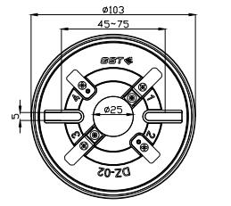 DZ-02探测器通用底座外形示意图