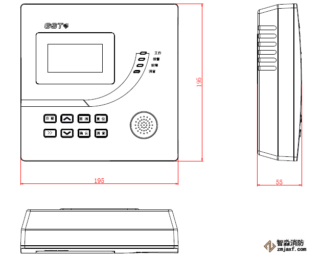 GST-JA2200家用主机外形示意图