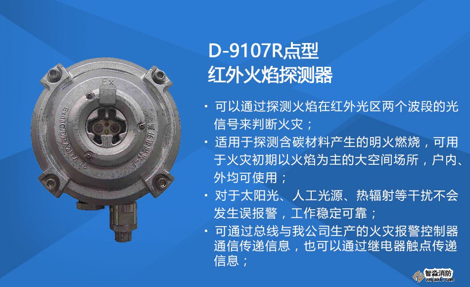 D-9107R防爆点型红外火焰探测器特点